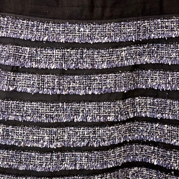 Etcetera Women's Dress Virgin Wool Silk Cotton Blend Sheath Blue Black Grey Sz 8 - Picture 4 of 14